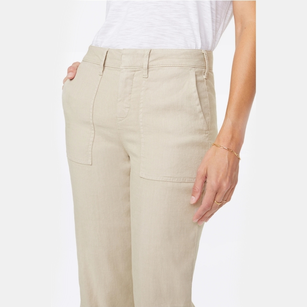 NYDJ Linen Blend Utility Pants 4 Feather Cropped Cargo Ankle Capri - Picture 4 of 14